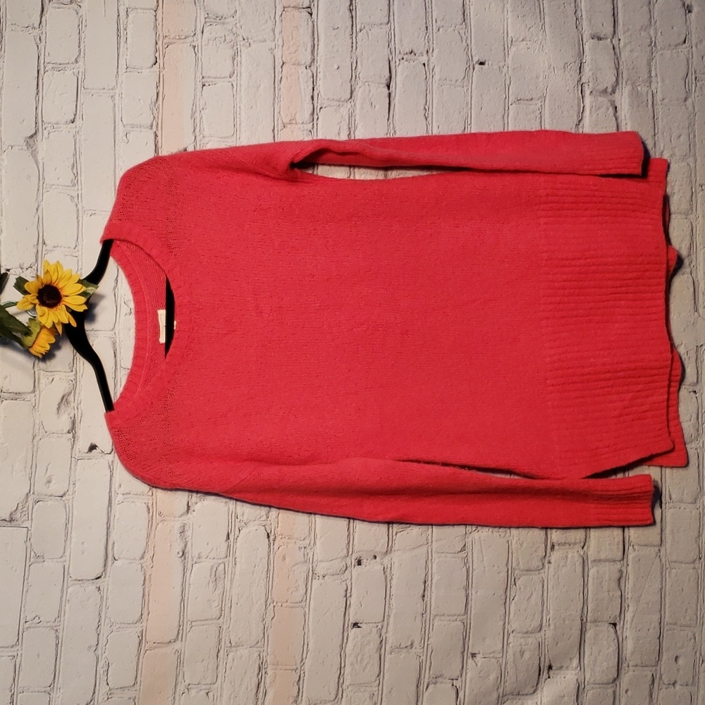 Lou & Grey sweater tunic / sweater dress hot-pink wool longline Sz M